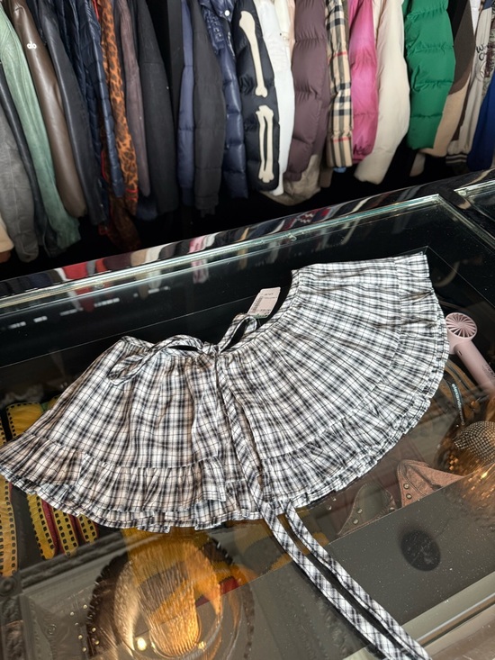 Simons Dresses & Skirts - Simons Black & White Plaid Ruffle Mini Apron Skirt